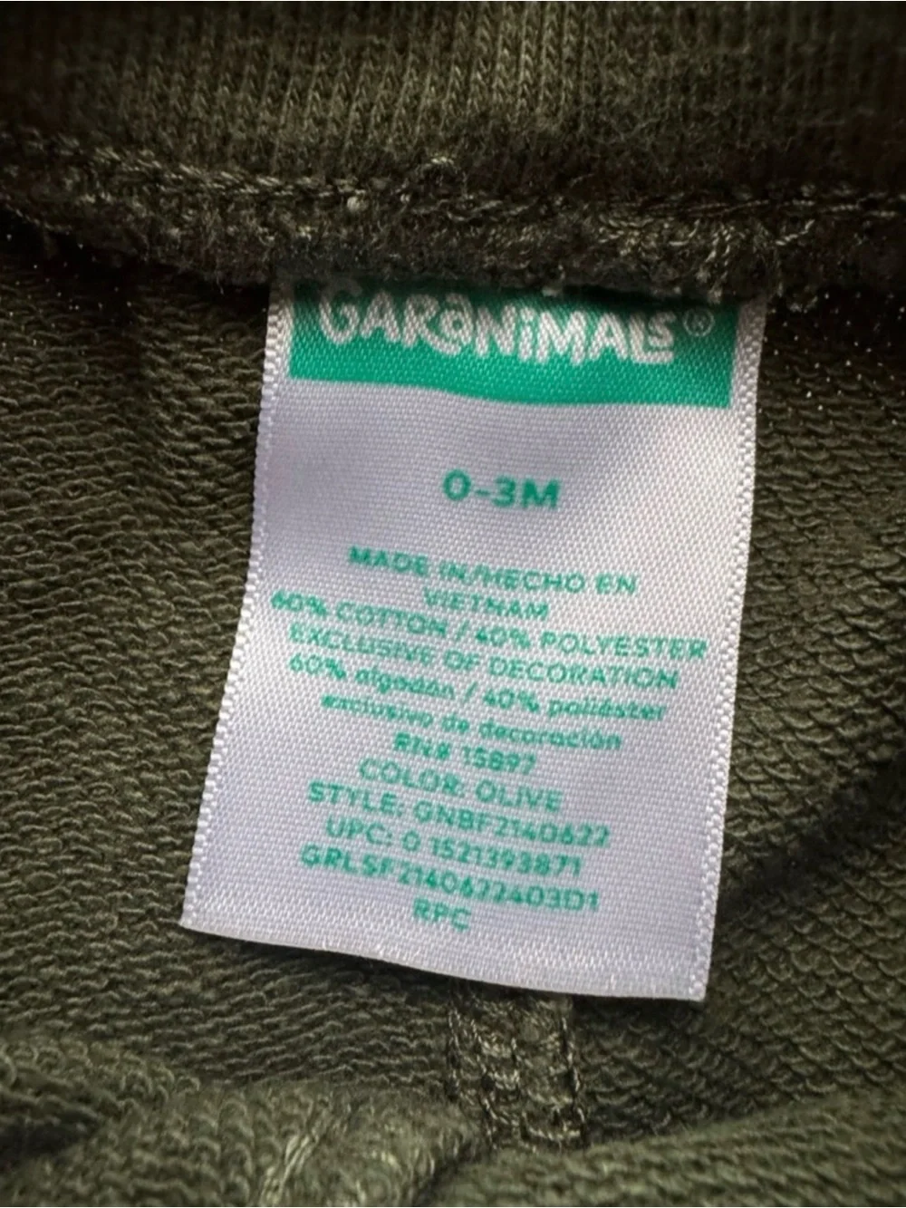 Garanimals Baby Camo Outfit Set 0-3 Months Long Sleeve Shirt & Jogger Pants
